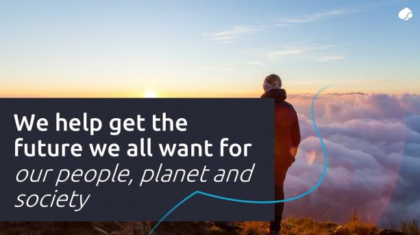 「Get The Future You Want」(望む未来を手に入れよう) 社員、地球、そして社会が望む未来の実現を目指します。 あなたはどんな未来を望んでいますか?